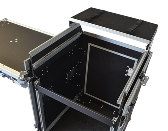Cobra 12U + 10U Rack Case with Laptop Shelf & Side Table – Studio & Live